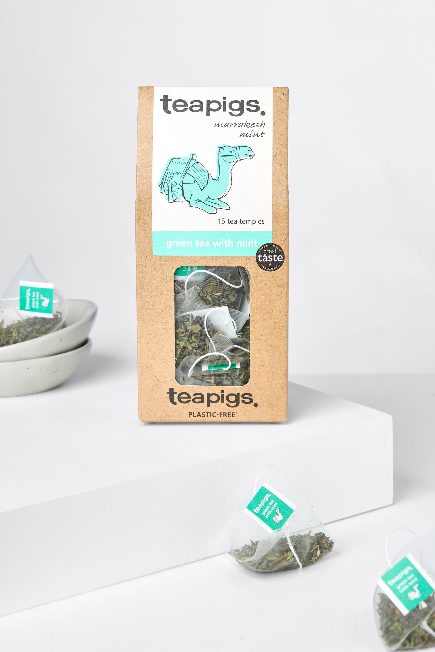 Green mint tea bags